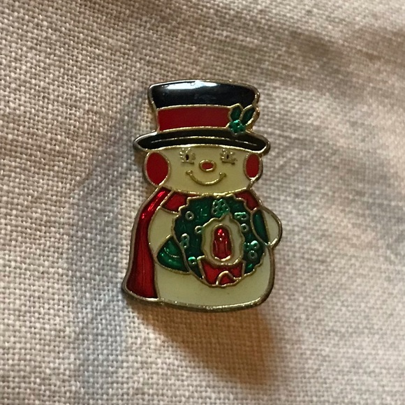 Jewelry - Cute Vintage Snowman Pin